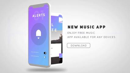 AE模板 時尚音樂APP應(yīng)用軟件界面介紹模板與素材解析